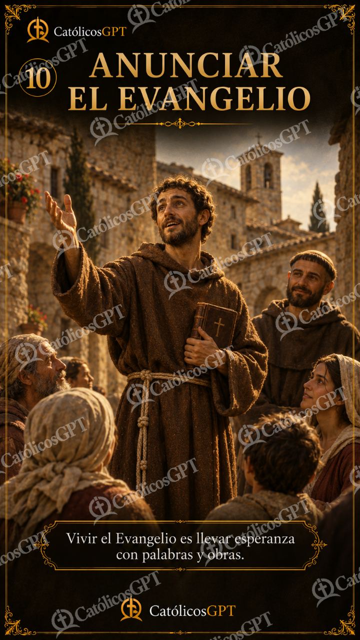 Imagen católica de San Francisco Anuncio del Evangelio — Santos y arcángeles