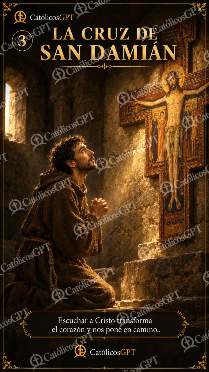 Imagen católica de San Francisco Cruz de San Damian — Santos y arcángeles