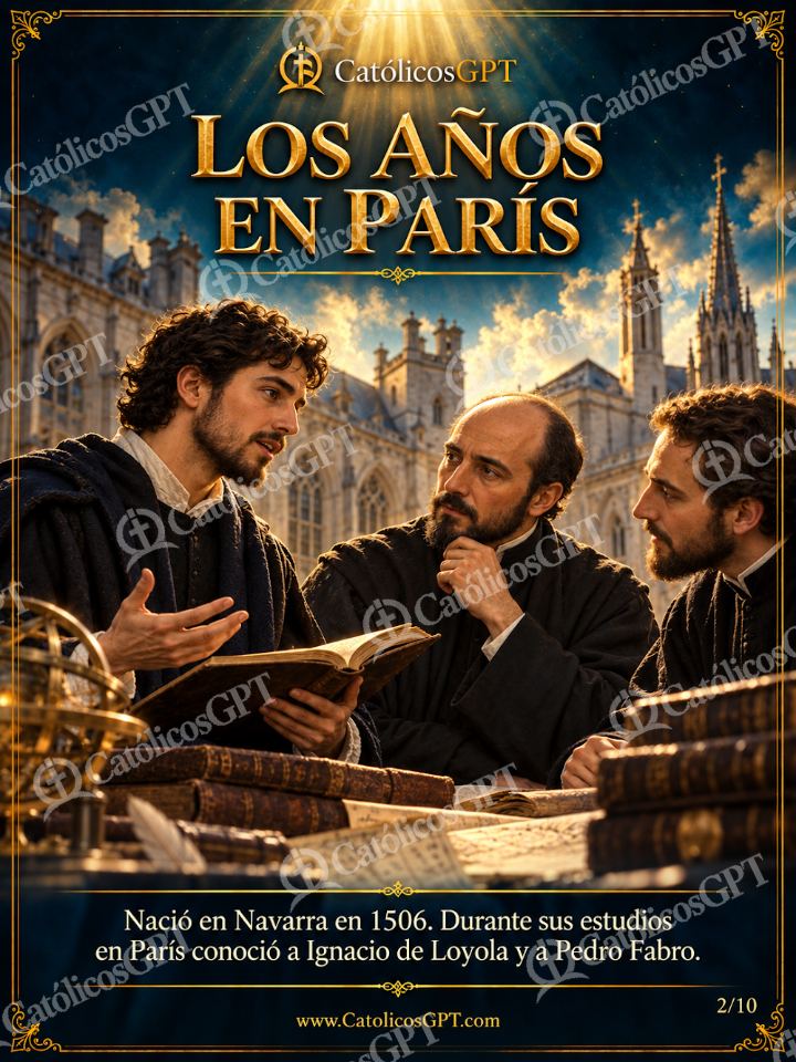Imagen católica de San Francisco Javier 02 LOS ANOS EN PARIS — Santos y arcángeles