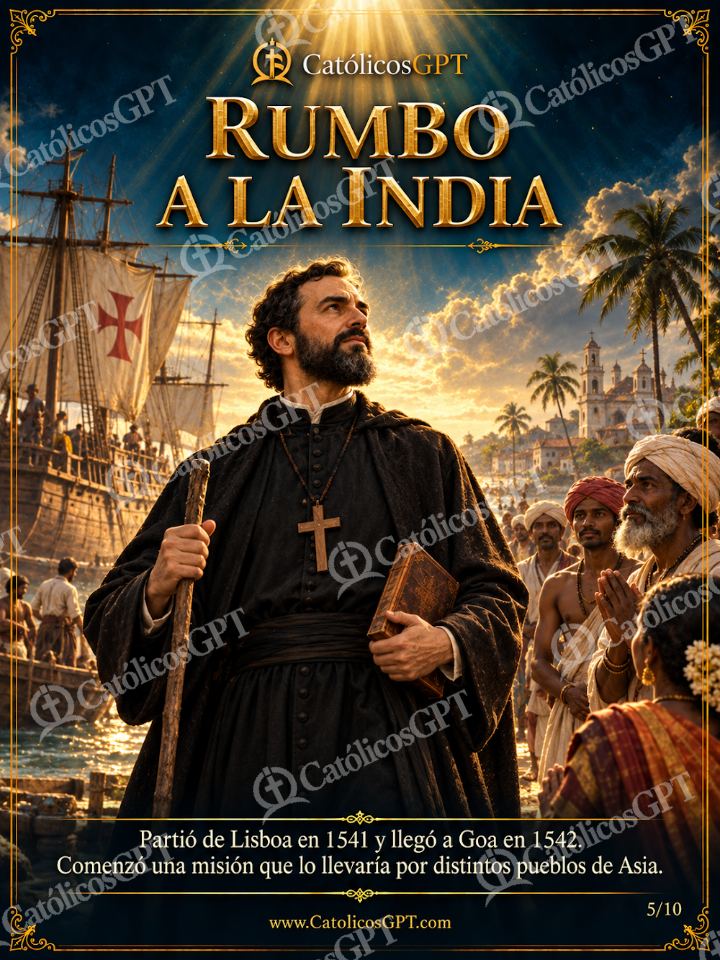Imagen católica de San Francisco Javier 05 RUMBO A LA INDIA — Santos y arcángeles