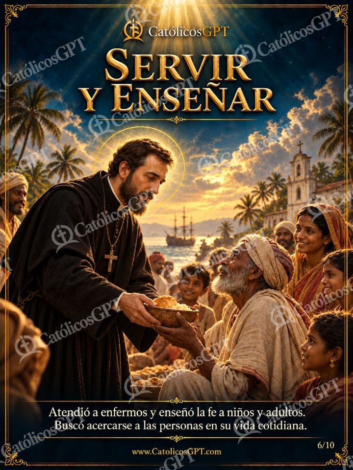 Imagen católica de San Francisco Javier 06 SERVIR Y ENSENAR — Santos y arcángeles