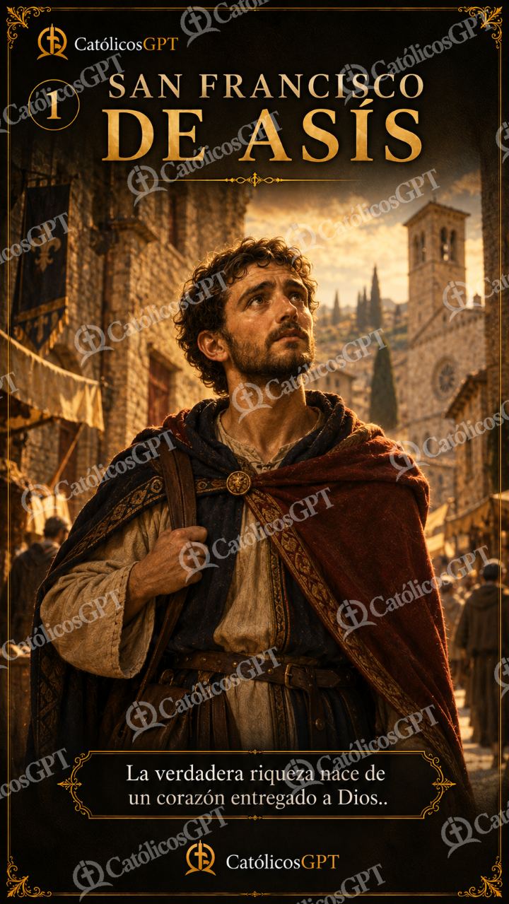 Imagen católica de San Francisco Juventud en Asis — Santos y arcángeles