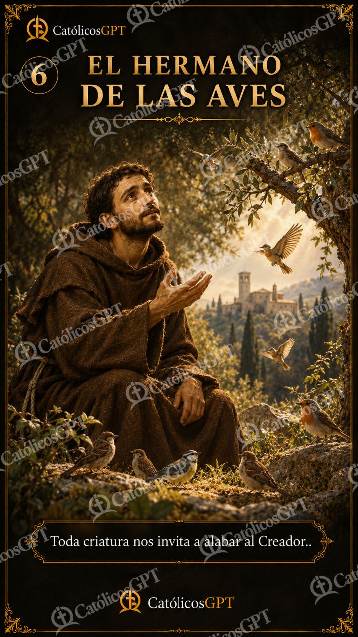 Imagen católica de San Francisco Predicacion a las Aves — Santos y arcángeles