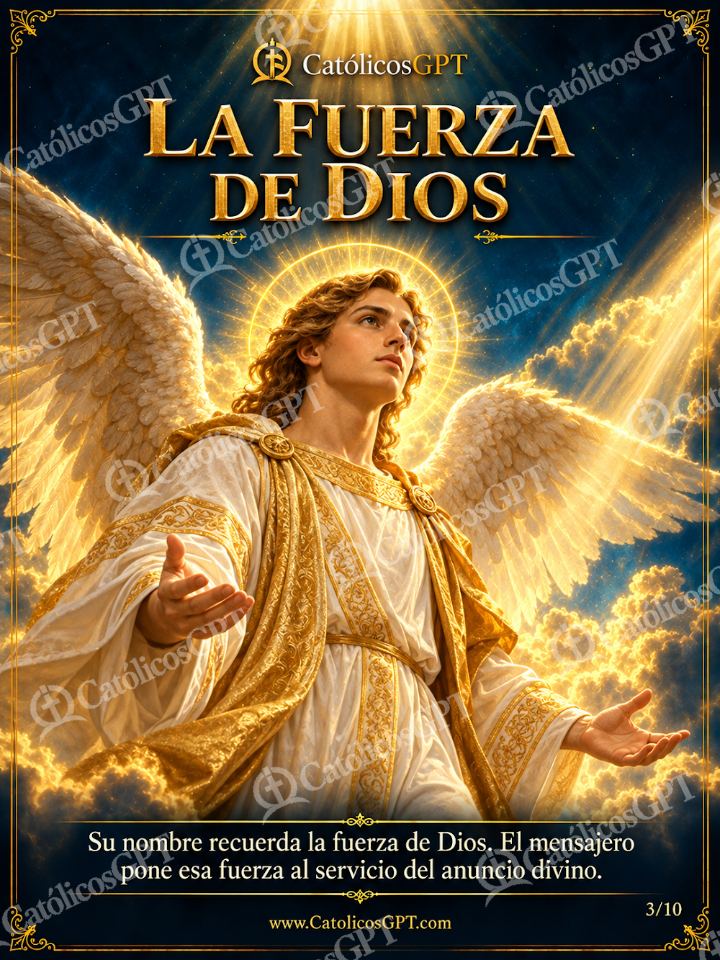 Imagen católica de San Gabriel Arcangel 03 LA FUERZA DE DIOS — Santos y arcángeles