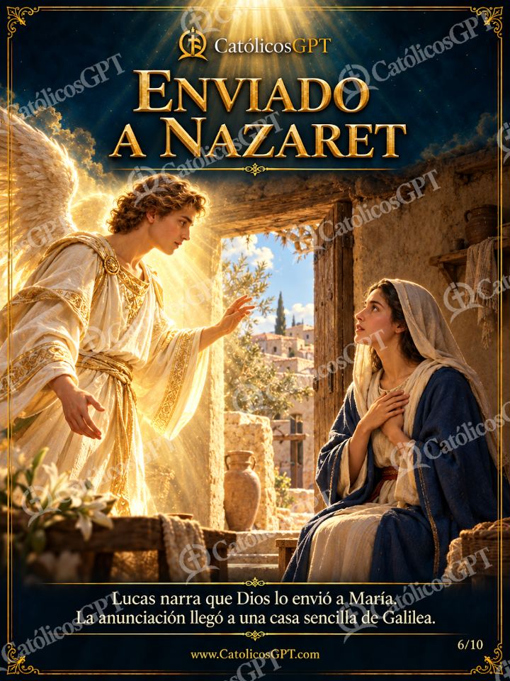 Imagen católica de San Gabriel Arcangel 06 ENVIADO A NAZARET — Santos y arcángeles