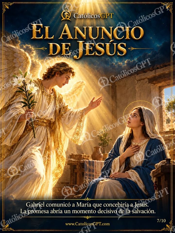 Imagen católica de San Gabriel Arcangel 07 EL ANUNCIO DE JESUS — Santos y arcángeles