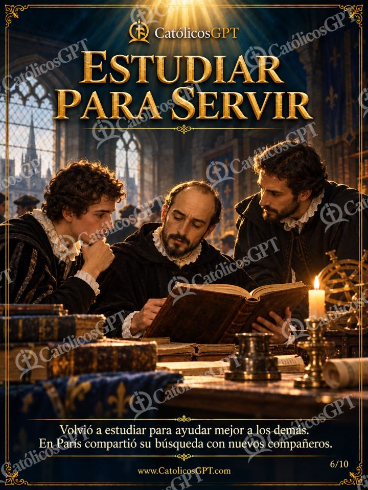 Imagen católica de San Ignacio de Loyola 06 ESTUDIAR PARA SERVIR — Santos y arcángeles