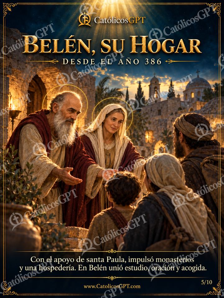 Imagen católica de San Jerónimo - Belén, su hogar — Santos y arcángeles
