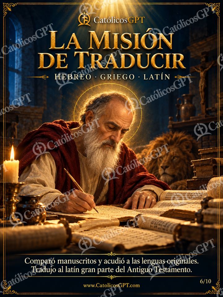 Imagen católica de San Jerónimo - La misión de traducir — Santos y arcángeles