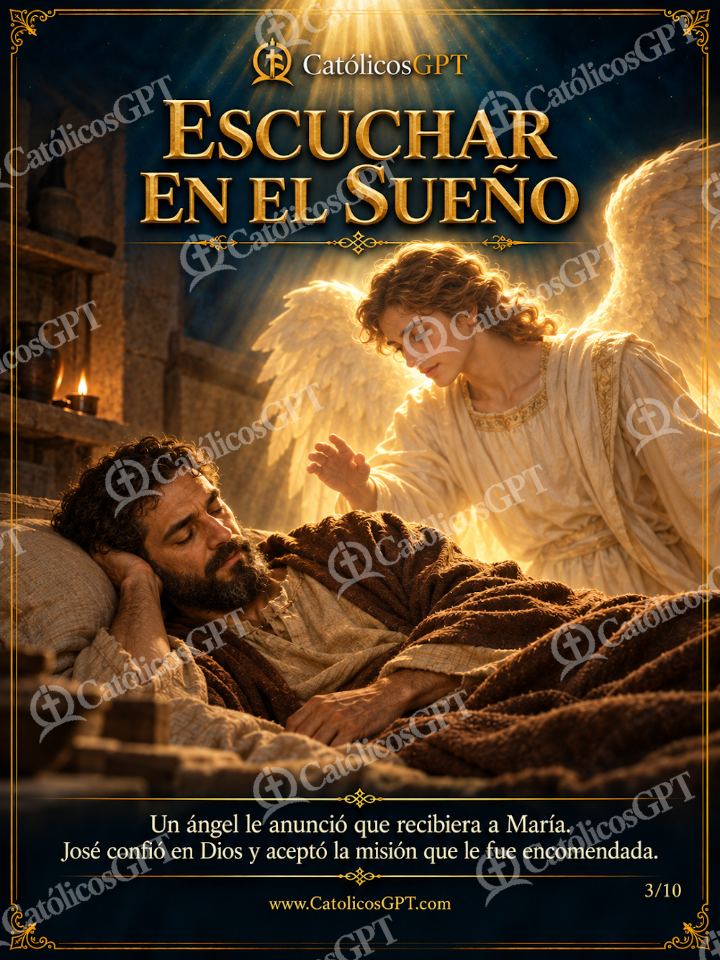 Imagen católica de San Jose 03 ESCUCHAR EN EL SUENO — Santos y arcángeles