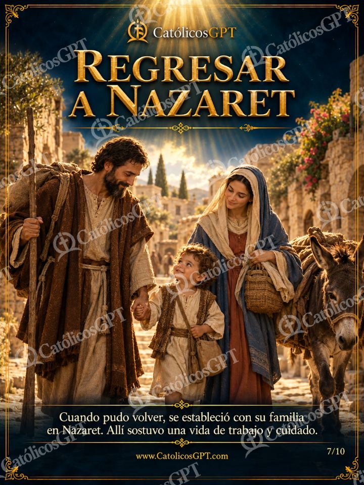 Imagen católica de San Jose 07 REGRESAR A NAZARET — Santos y arcángeles