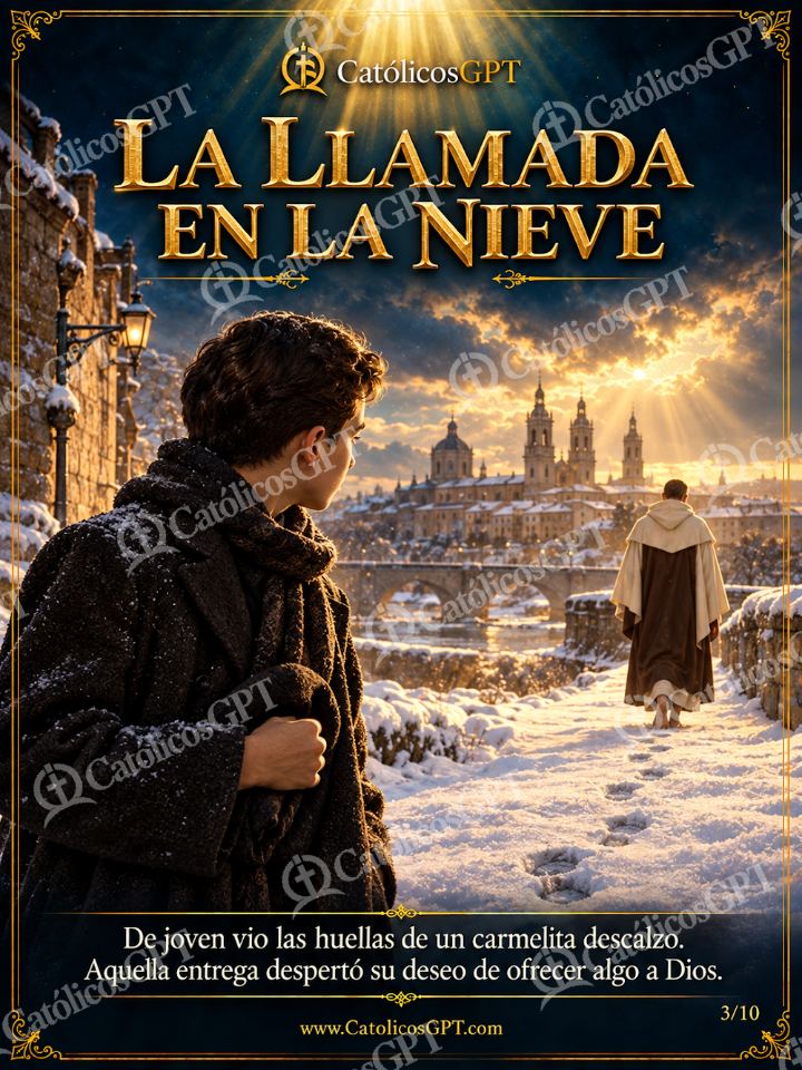 Imagen católica de San Josemaria Escriva 03 LA LLAMADA EN LA NIEVE — Virgen María