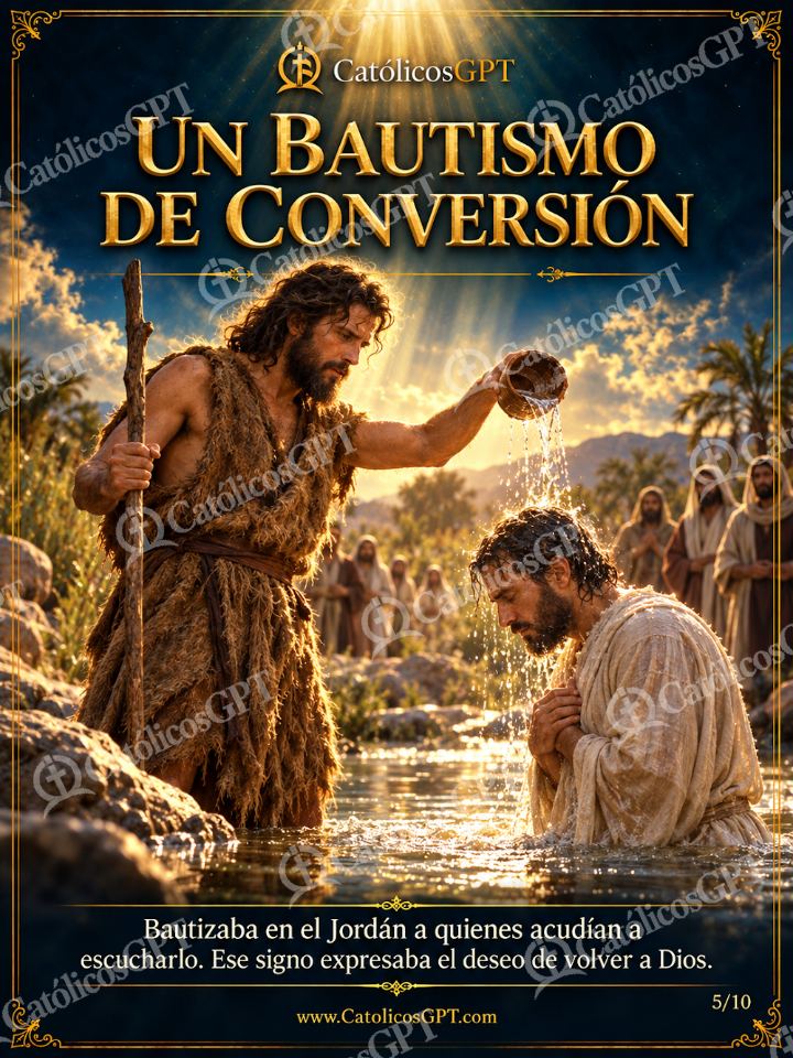 Imagen católica de San Juan Bautista 05 UN BAUTISMO DE CONVERSION — Sacramentos
