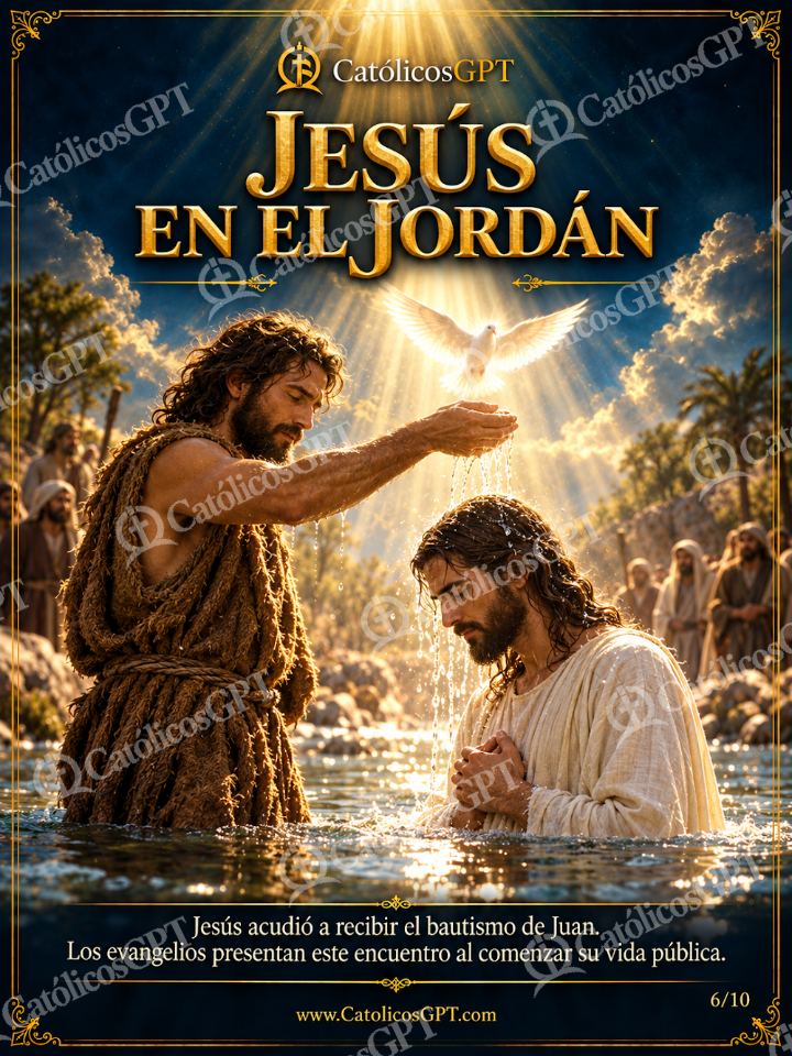 Imagen católica de San Juan Bautista 06 JESUS EN EL JORDAN — Sacramentos