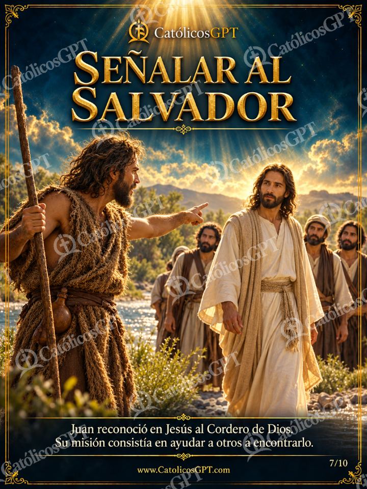 Imagen católica de San Juan Bautista 07 SENALAR AL SALVADOR — Sacramentos