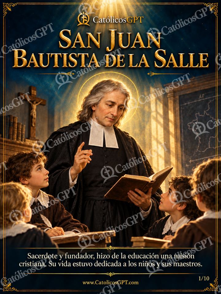 Imagen católica de San Juan Bautista de la Salle 01 SAN JUAN BAUTISTA DE LA SALLE — Sacramentos