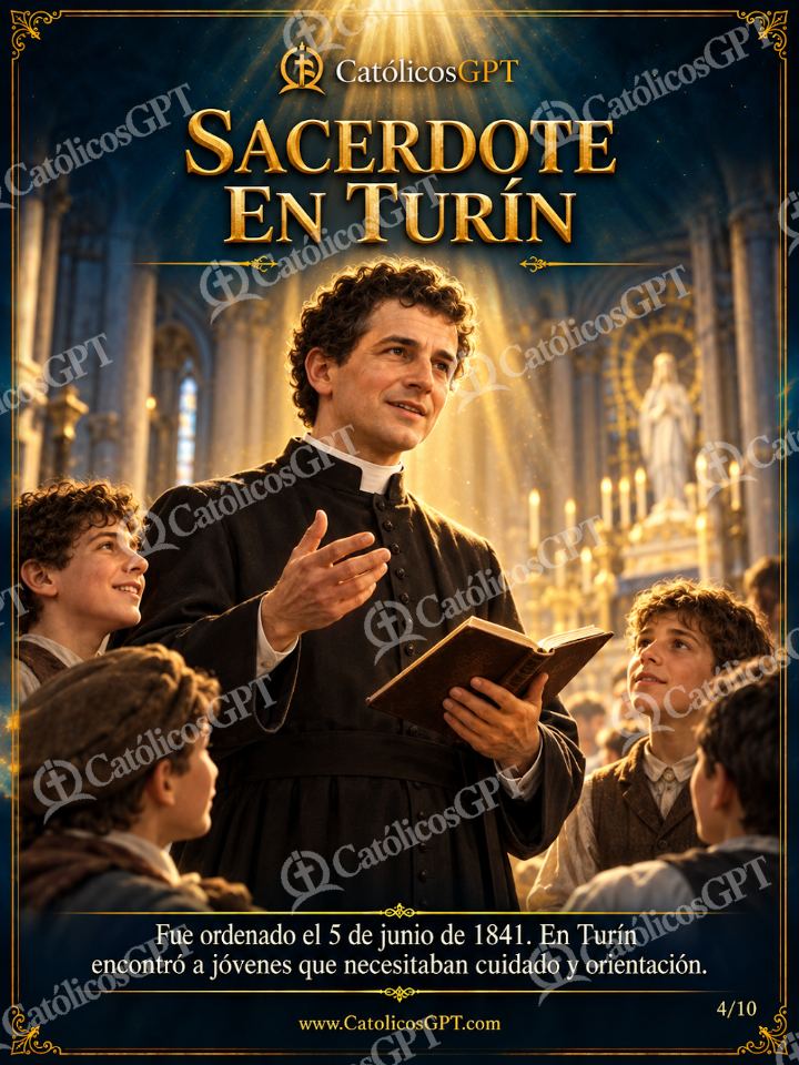 Imagen católica de San Juan Bosco 04 SACERDOTE EN TURIN — Santos y arcángeles