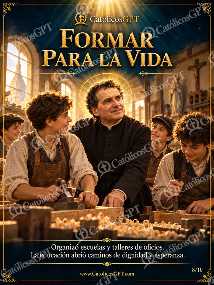 Imagen católica de San Juan Bosco 08 FORMAR PARA LA VIDA — Santos y arcángeles