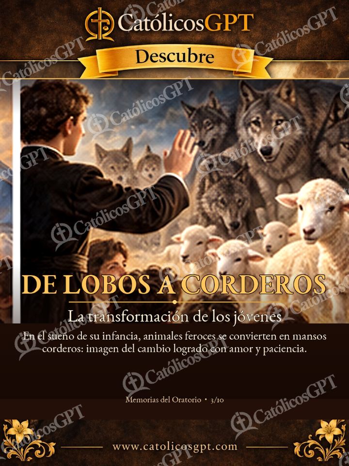 Imagen católica de San Juan Bosco Suenos de-lobos-a-corderos — Vidas de Santos