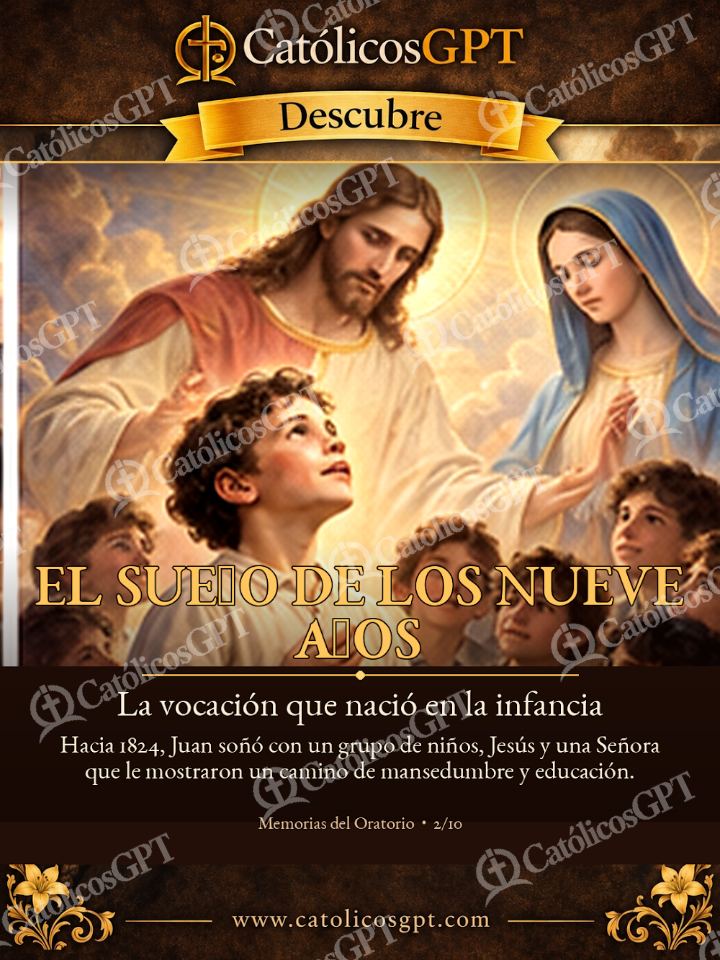 Imagen católica de San Juan Bosco Suenos el-sueno-de-los-nueve-anos — Vidas de Santos