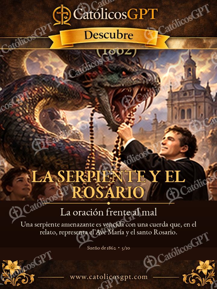 Imagen católica de San Juan Bosco Suenos la-serpiente-y-el-rosario — Vidas de Santos