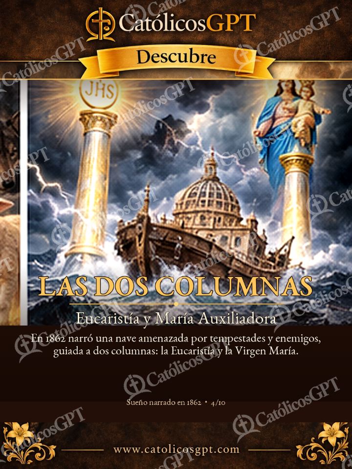 Imagen católica de San Juan Bosco Suenos las-dos-columnas — Vidas de Santos