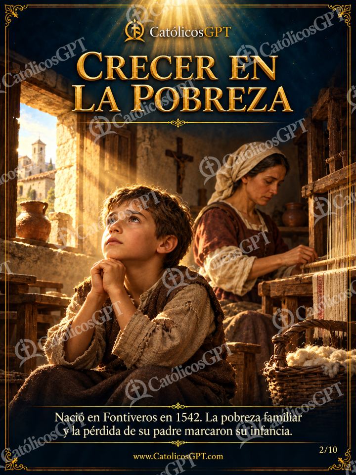 Imagen católica de San Juan de la Cruz 02 CRECER EN LA POBREZA — Santos y arcángeles