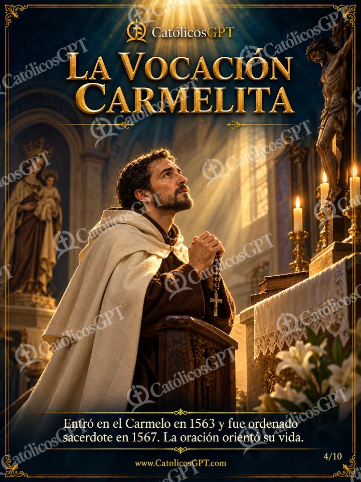 Imagen católica de San Juan de la Cruz 04 LA VOCACION CARMELITA — Santos y arcángeles