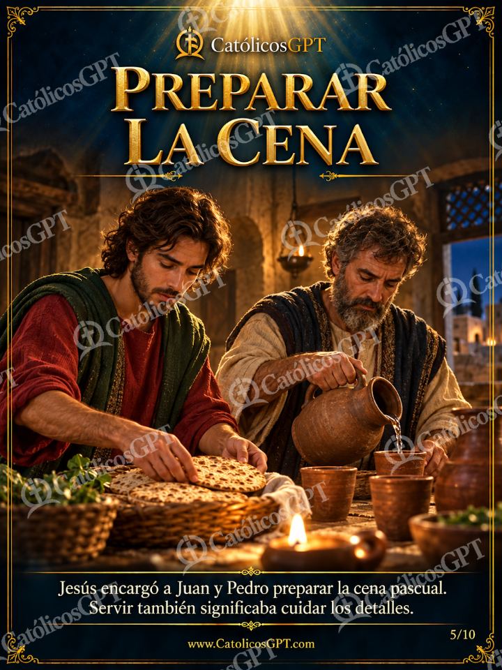 Imagen católica de San Juan Evangelista 05 PREPARAR LA CENA — Santos y arcángeles