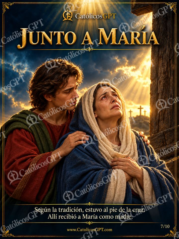 Imagen católica de San Juan Evangelista 07 JUNTO A MARIA — Virgen María