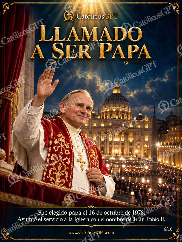 Imagen católica de San Juan Pablo II 06 LLAMADO A SER PAPA — Santos y arcángeles