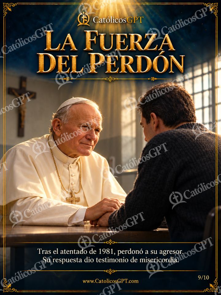 Imagen católica de San Juan Pablo II 09 LA FUERZA DEL PERDON — Santos y arcángeles