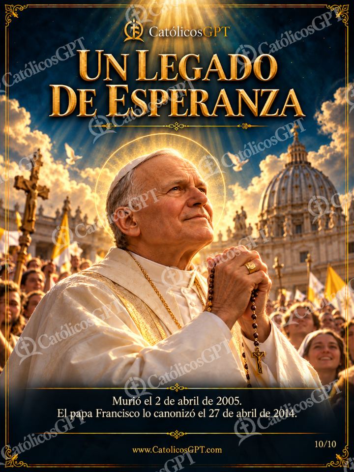 Imagen católica de San Juan Pablo II 10 UN LEGADO DE ESPERANZA — Santos y arcángeles