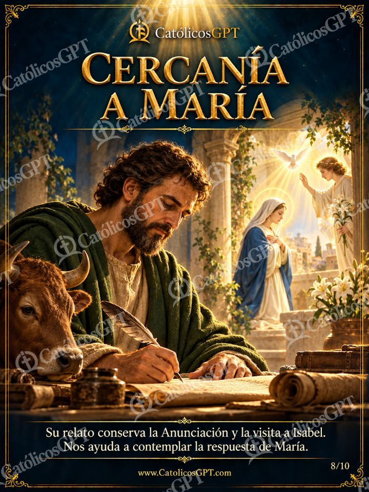 Imagen católica de San Lucas Evangelista 08 CERCANIA A MARIA — Virgen María