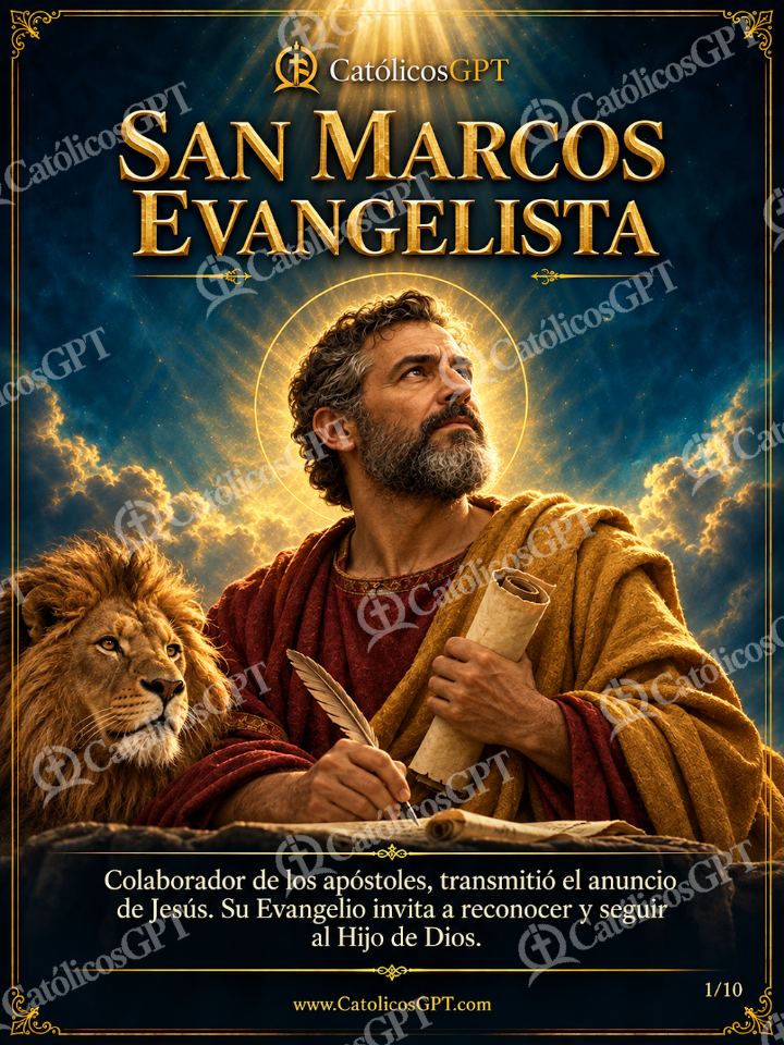 Imagen católica de San Marcos Evangelista 01 SAN MARCOS EVANGELISTA — Santos y arcángeles