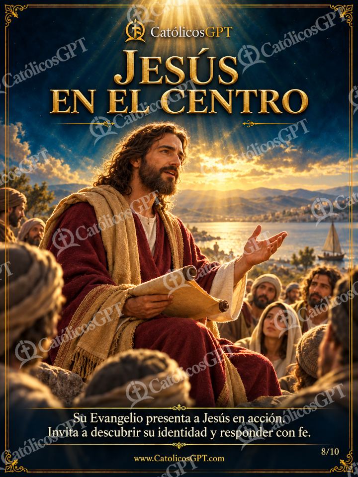 Imagen católica de San Marcos Evangelista 08 JESUS EN EL CENTRO — Santos y arcángeles