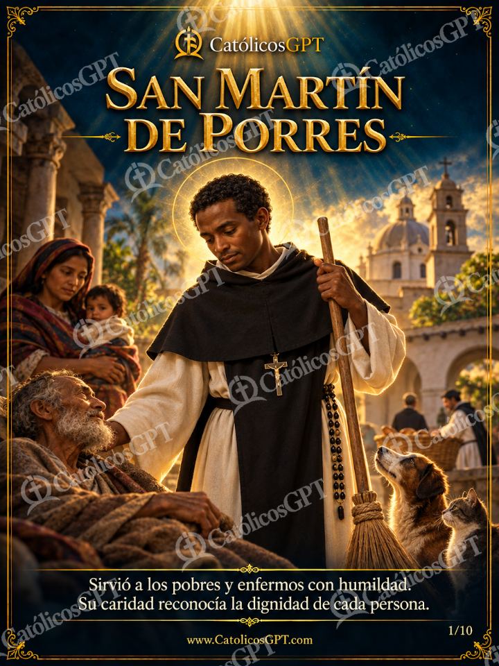 Imagen católica de San Martin de Porres 01 SAN MARTIN DE PORRES — Santos y arcángeles