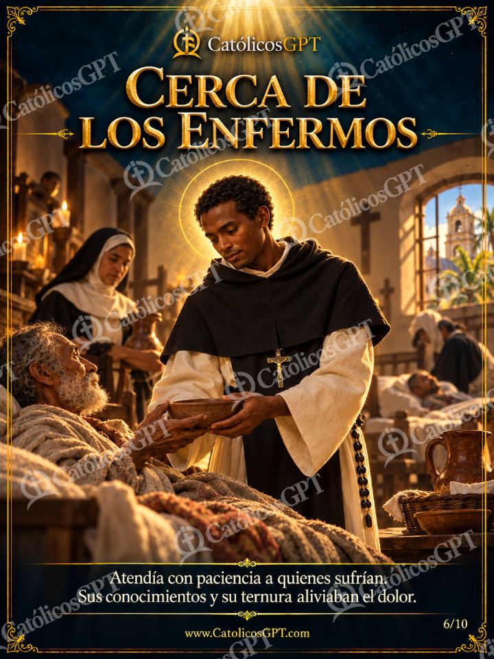 Imagen católica de San Martin de Porres 06 CERCA DE LOS ENFERMOS — Santos y arcángeles