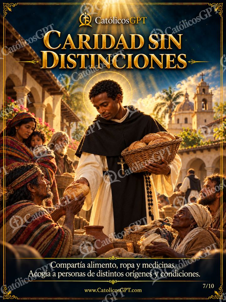Imagen católica de San Martin de Porres 07 CARIDAD SIN DISTINCIONES — Santos y arcángeles