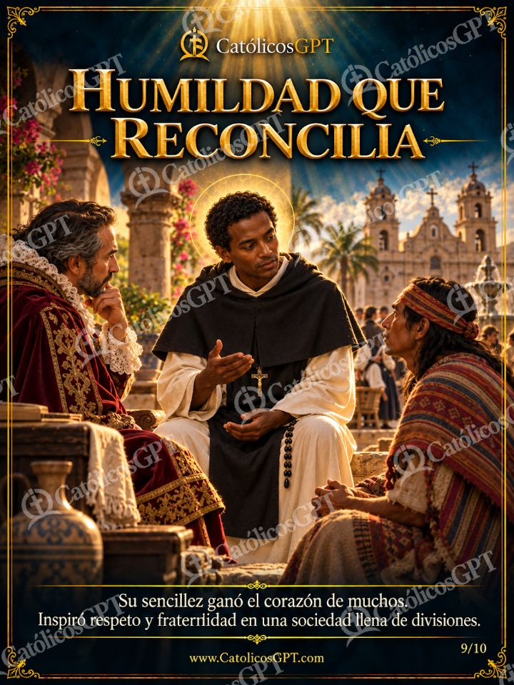 Imagen católica de San Martin de Porres 09 HUMILDAD QUE RECONCILIA — Santos y arcángeles