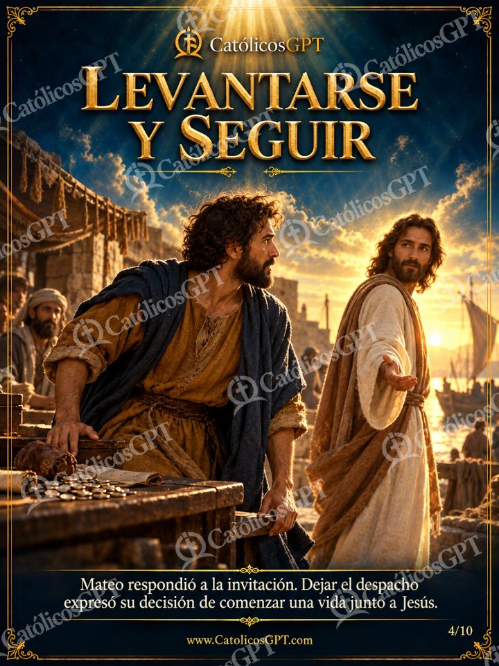 Imagen católica de San Mateo Apostol y Evangelista 04 LEVANTARSE Y SEGUIR — Santos y arcángeles