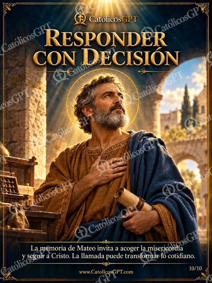 Imagen católica de San Mateo Apostol y Evangelista 10 RESPONDER CON DECISION — Santos y arcángeles
