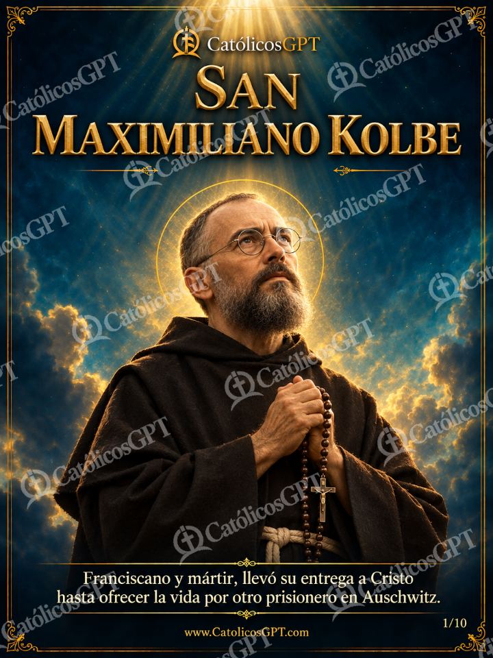 Imagen católica de San Maximiliano Kolbe 01 SAN MAXIMILIANO KOLBE — Santos y arcángeles