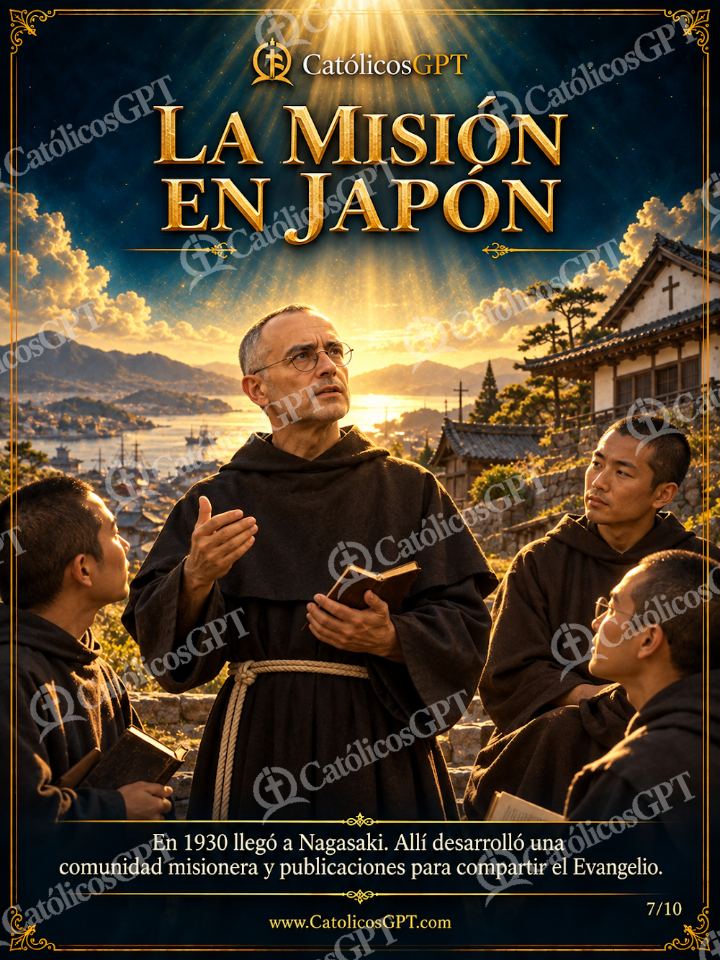 Imagen católica de San Maximiliano Kolbe 07 LA MISION EN JAPON — Santos y arcángeles