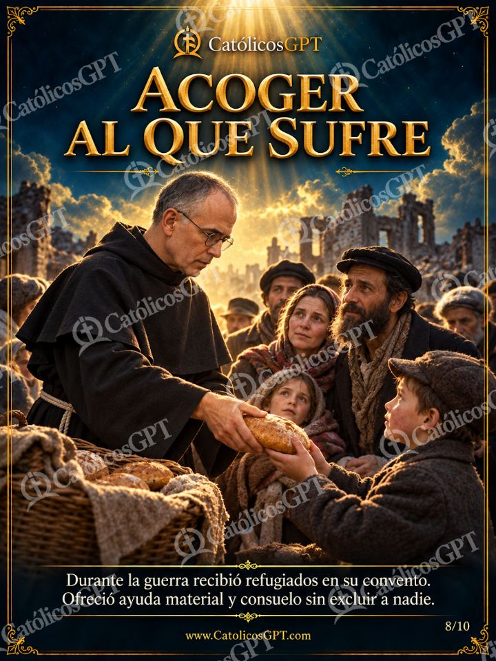 Imagen católica de San Maximiliano Kolbe 08 ACOGER AL QUE SUFRE — Santos y arcángeles