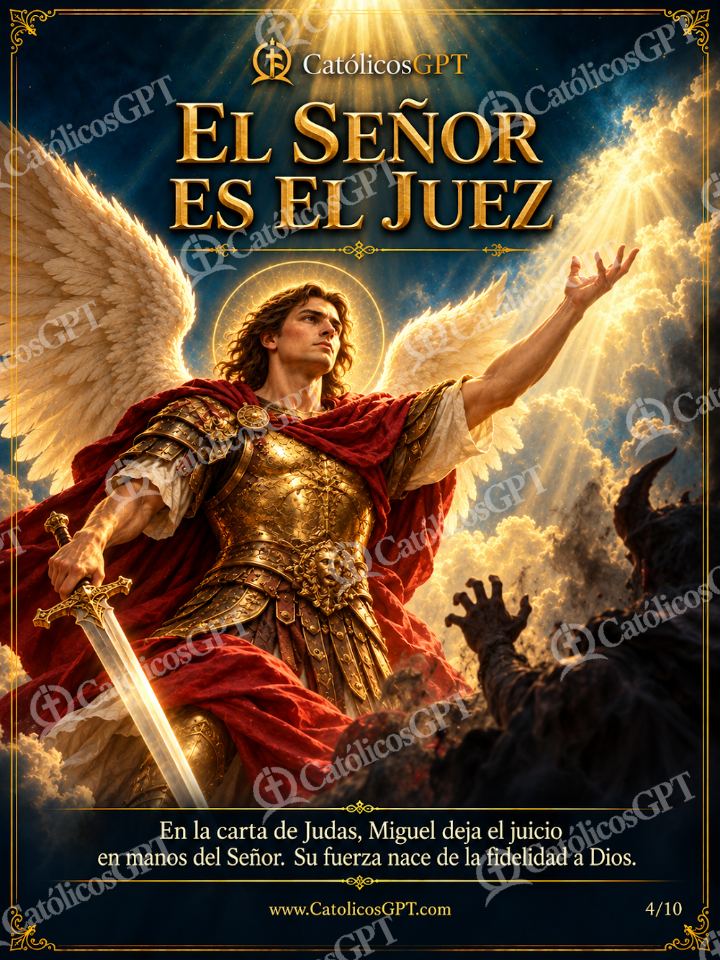 Imagen católica de San Miguel Arcangel 04 EL SENOR ES EL JUEZ — Santos y arcángeles