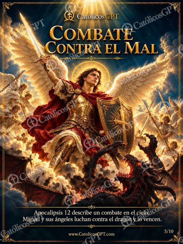 Imagen católica de San Miguel Arcangel 05 COMBATE CONTRA EL MAL — Santos y arcángeles