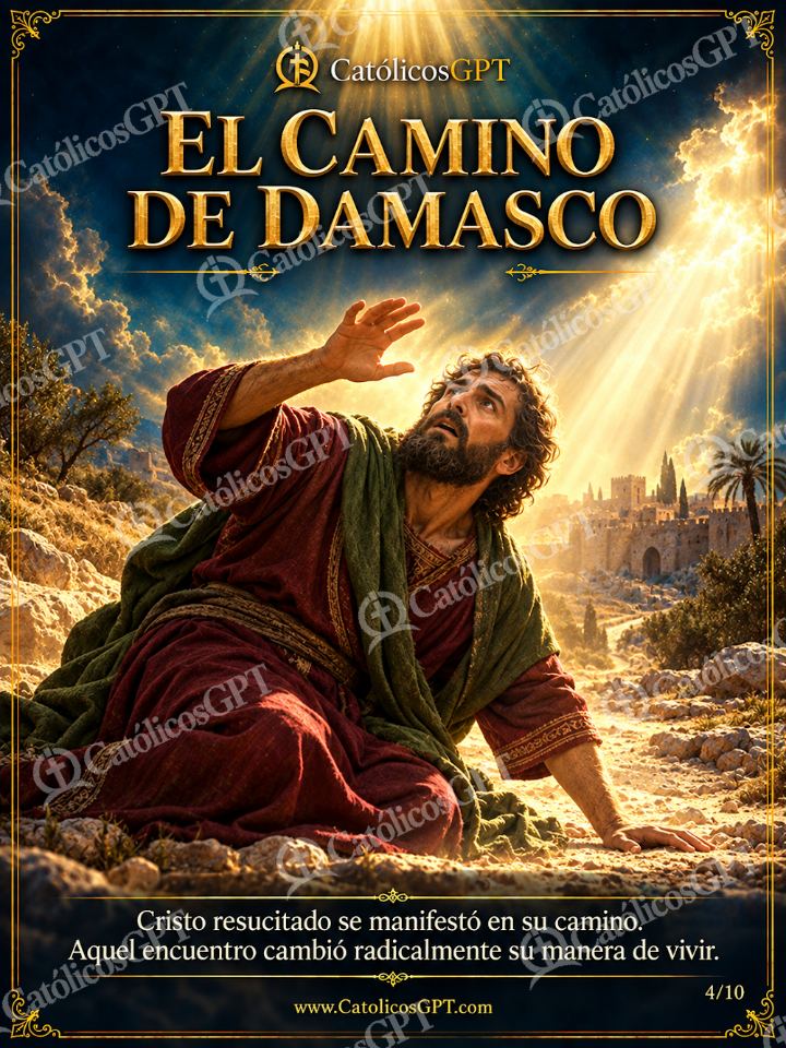 Imagen católica de San Pablo Apostol 04 EL CAMINO DE DAMASCO — Santos y arcángeles