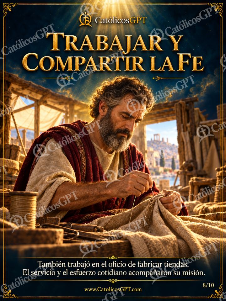 Imagen católica de San Pablo Apostol 08 TRABAJAR Y COMPARTIR LA FE — Santos y arcángeles