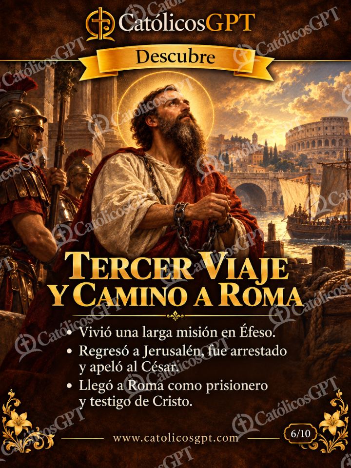 Imagen católica de San pablo camino a roma — Vidas de Santos